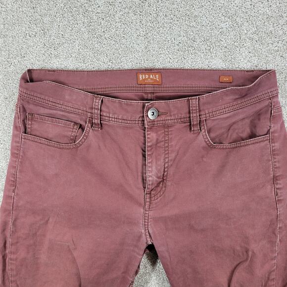 Red Ale by Alesbury Straight Leg Jeans Mens 32/30 Brown Slim Leg Relaxed Denim - Picture 7 of 15